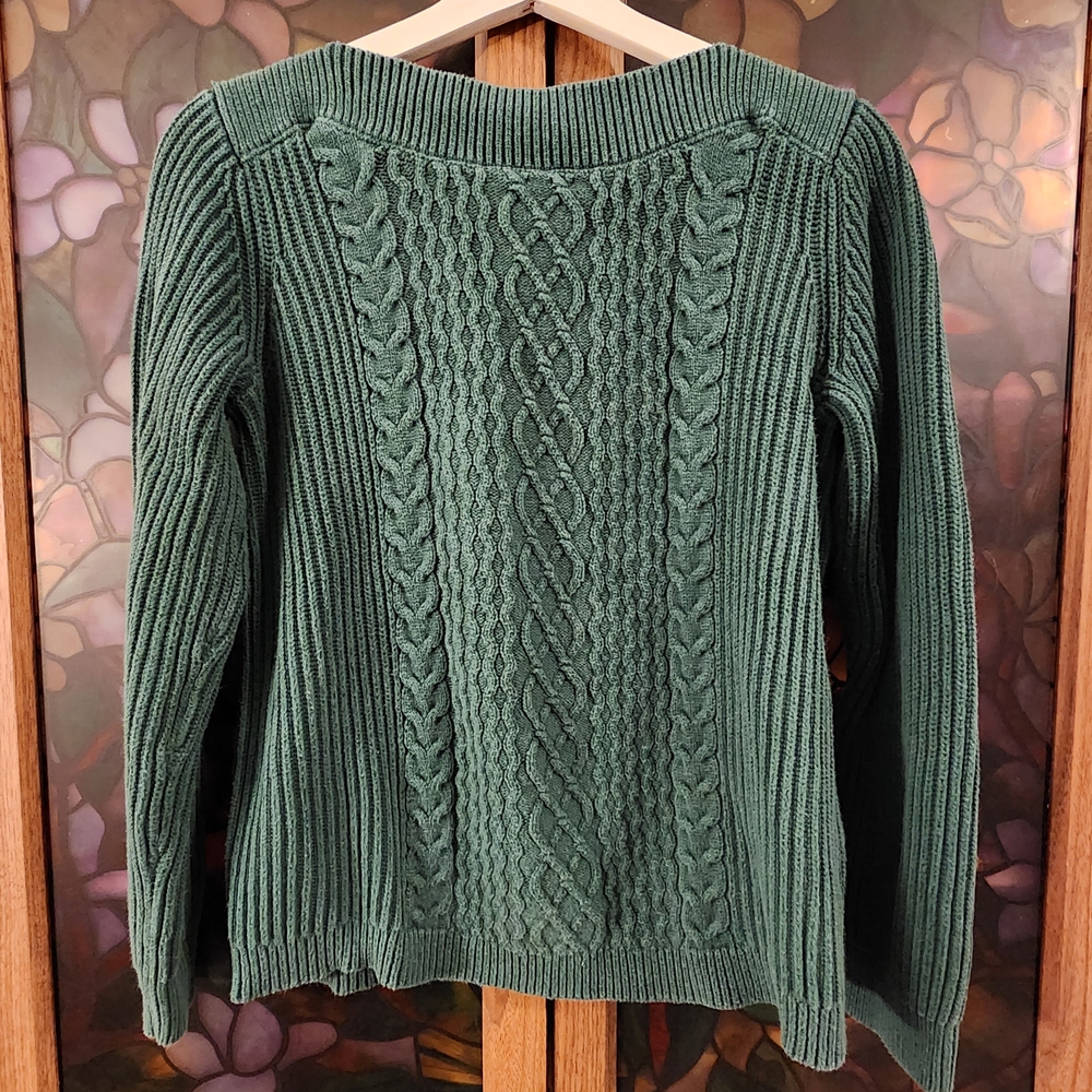 Tommy Hilfiger Forest Green Cable Knit Sweater
